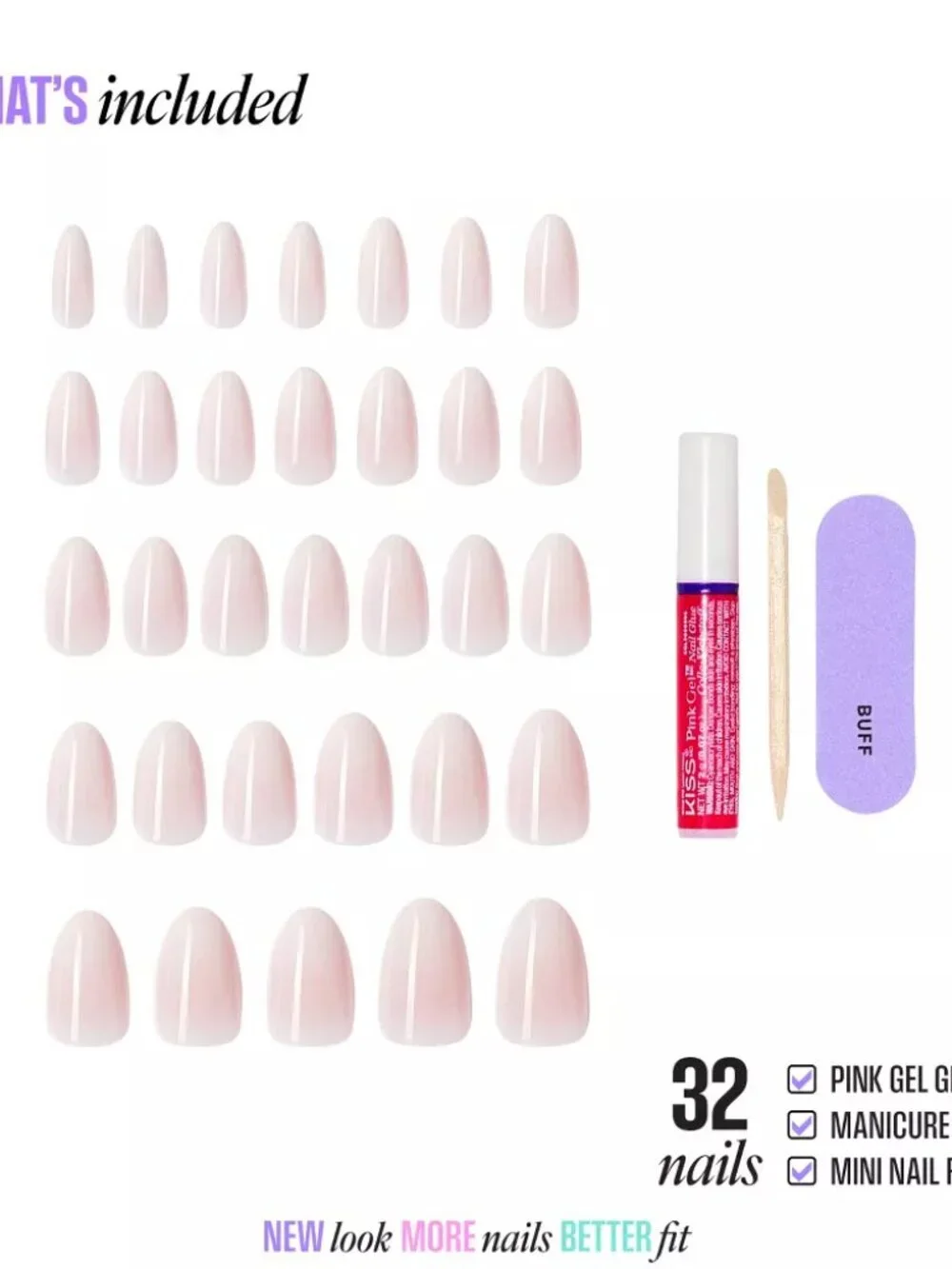 Kiss Core Color Press-On Fake Nails Medium Almond - Dulcet - 35ct